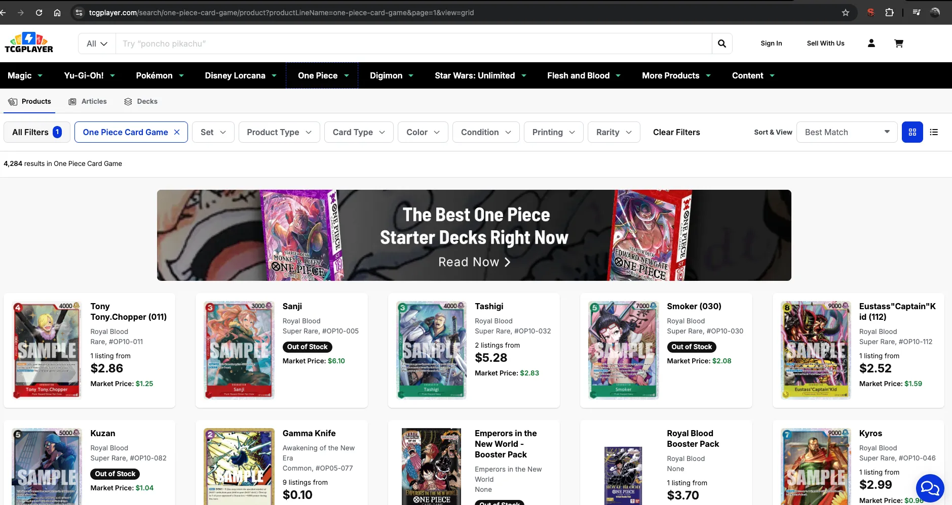 TCG Player one piece tcg