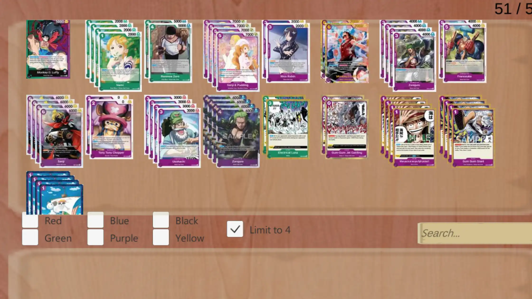 decklist luffy GP para EB02 one piece tcg